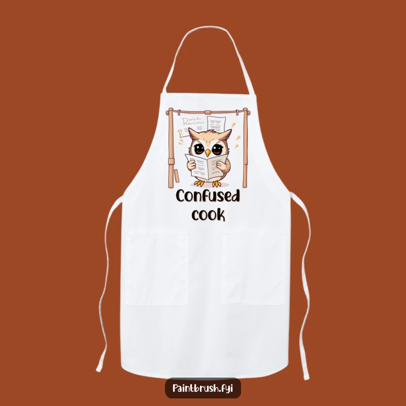 Funny Owl Art Apron - Hilarious Kitchen Wear for Confused Cooks