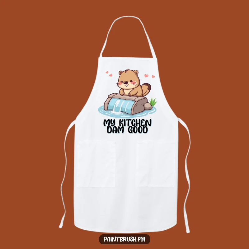 Funny Beaver Dam Builder Apron: Diligent Worker Kitchen Wear, Hilarious Gift for Cooks