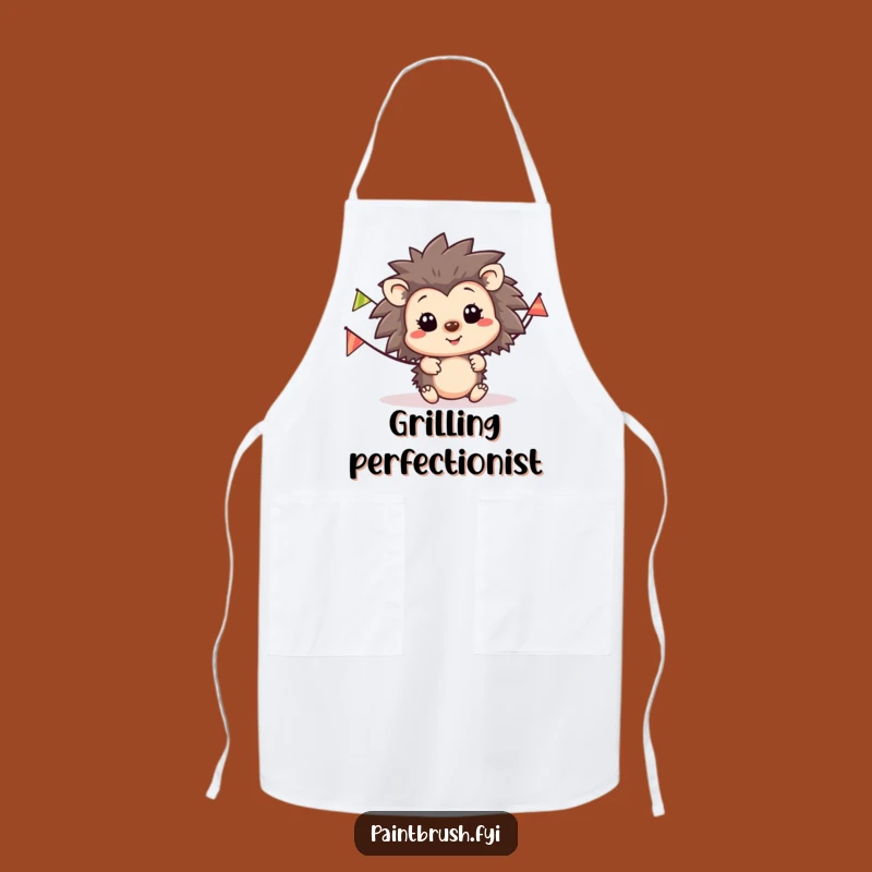 Funny Hedgehog Party Apron: Happy Character Kitchen Fun Gift