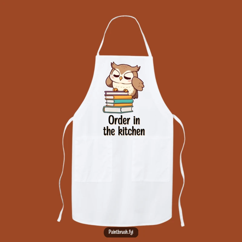 Funny Owl Apron: Meticulous Book Organizer Kitchen Wear, Hilarious Gift for Chefs