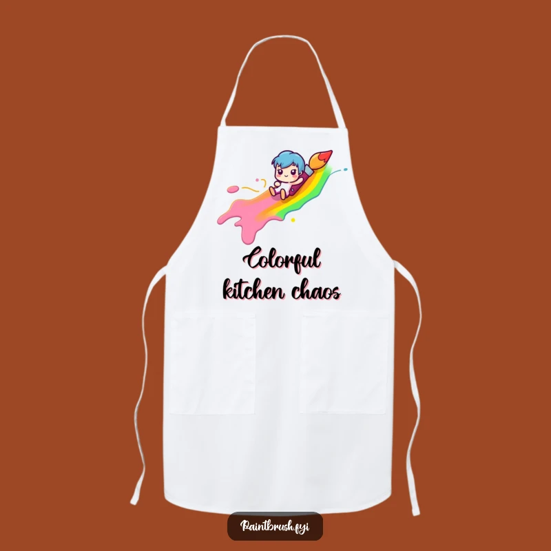 Funny Paintbrush Rainbow Apron: Cheerful Gear for Joyful Creators