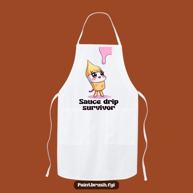 Funny Paintbrush Drip Apron: Kitchen Artist Contemplation, Perfect Funny Gift for Cooks