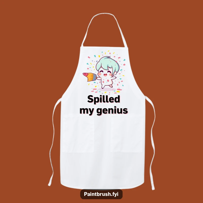 Funny Tripping Paintbrush Apron - Art Spill & Humorous Kitchen Gift