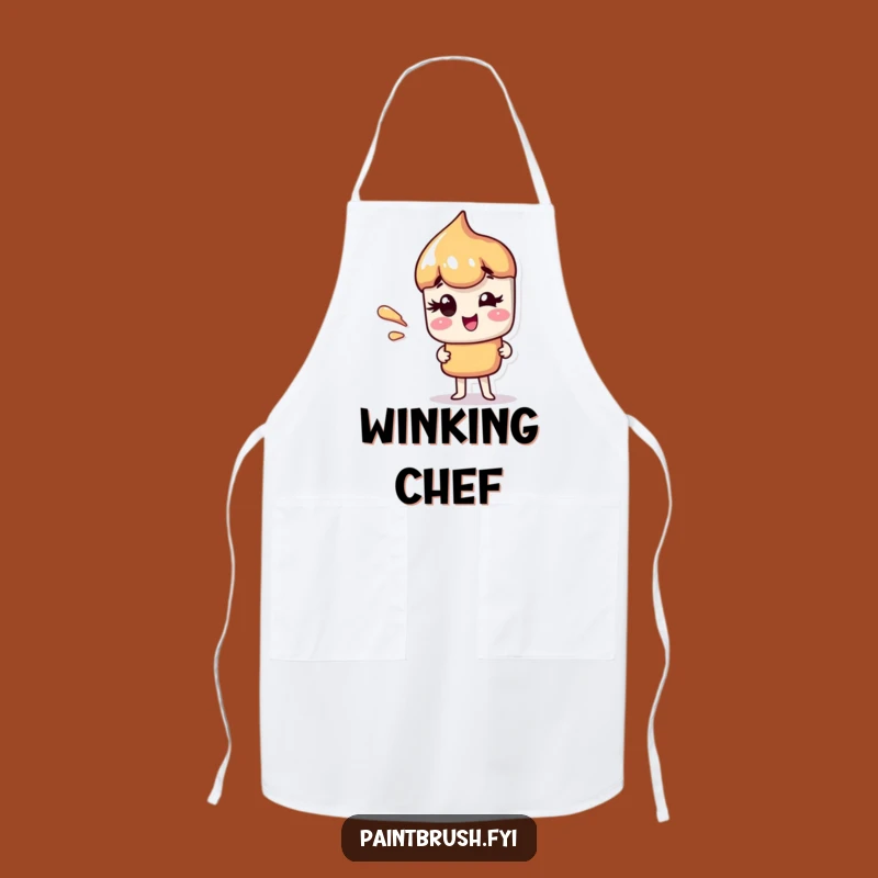 Funny Winking Paintbrush Apron: Cook and Create with Artistic Flair