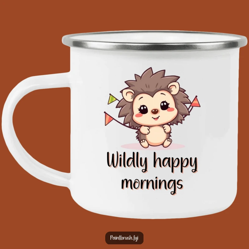 Funny Hedgehog Party Camping Mug: Happy Character Drinkware for Fun