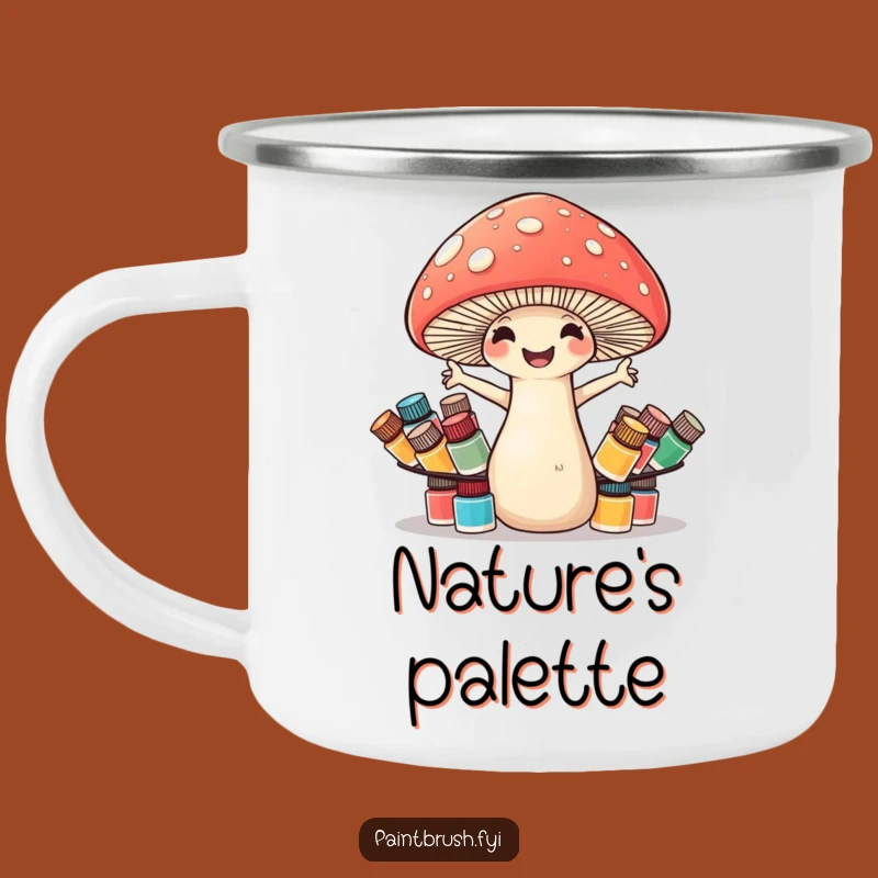 Funny Mushroom Artist Camping Mug - Durable and Hilarious Outdoor Companion