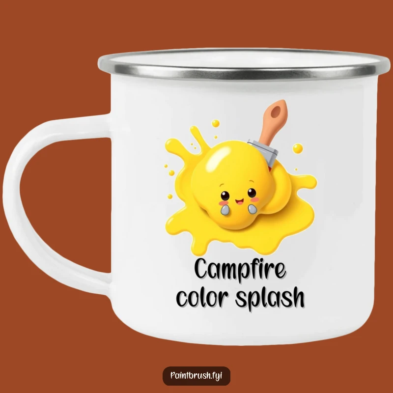 Funny Paintbrush Art Camping Mug: Outdoor Artist's Companion - Perfect Gift!