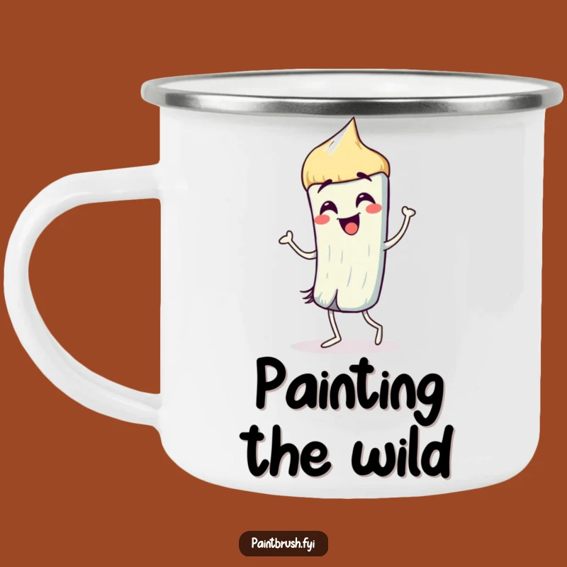 Funny Paintbrush Dance Camping Mug: Art & Adventure Fuelled by Humor Gift