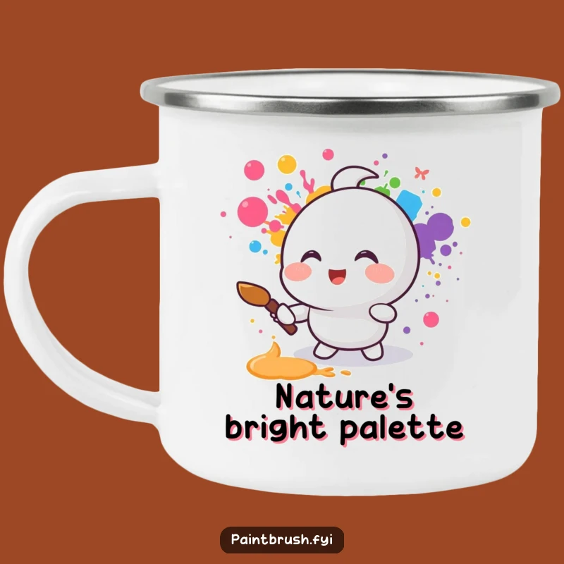 Funny Rainbow Painter Camping Mug - Artistic Adventures!