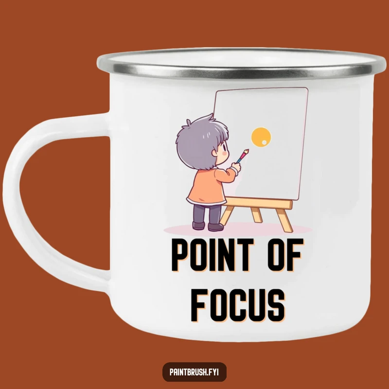 Funny Minimalist Camp Mug: Single Dot Focus Cup, Perfect Funny Gift