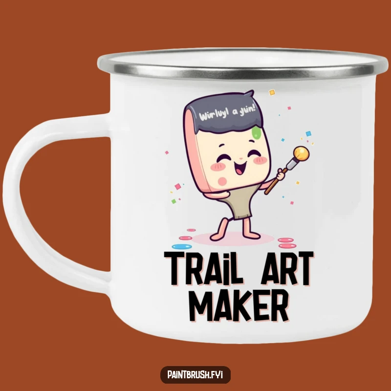 Funny Paintbrush Confetti Camping Mug: Outdoor Artist Cheer, Perfect Funny Gift for Campers