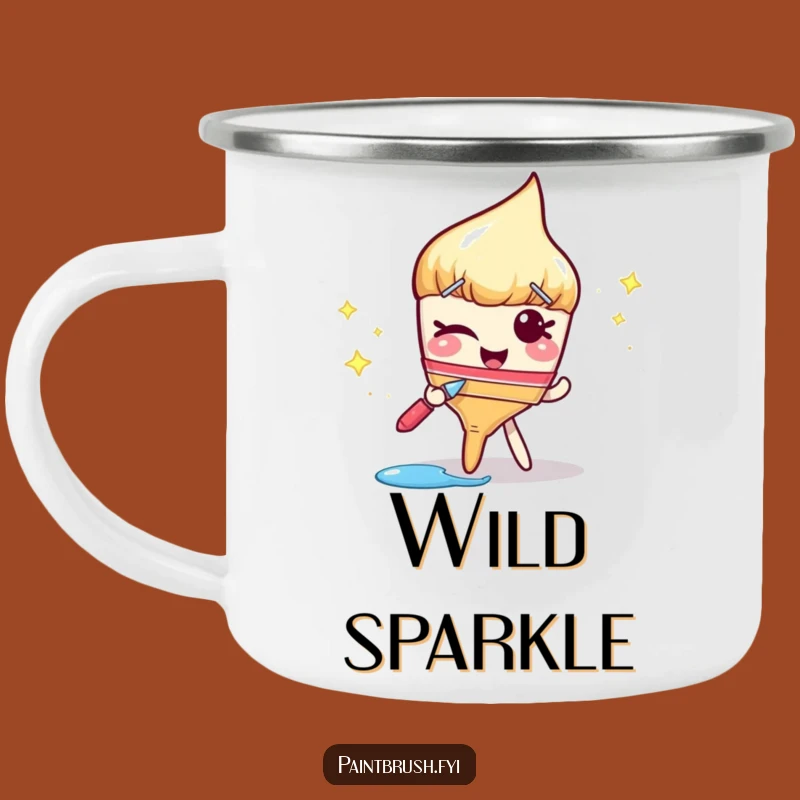 Funny Paintbrush Wink Camping Mug: Outdoor Sass & Sparkle, Perfect Funny Gift for Campers