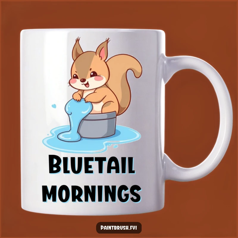 Funny Squirrel Paint Tail Mug - Hilarious Gift for Clumsy Critters