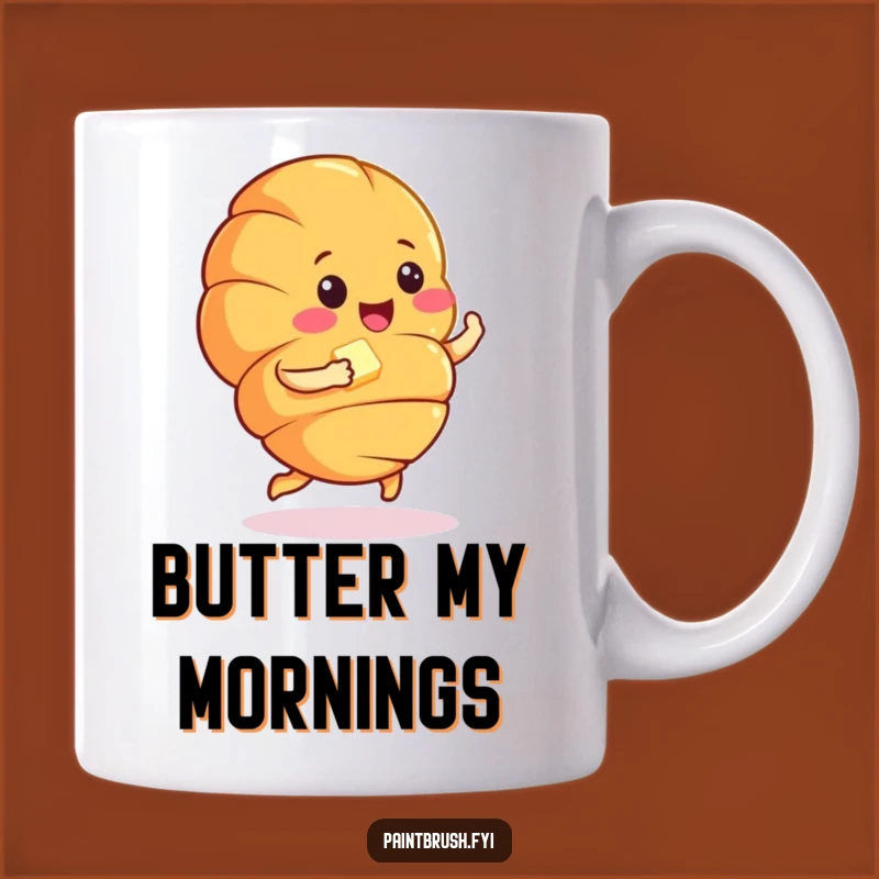 Funny Croissant Jig Butter Mug - Hilarious Breakfast Treat Gift Idea