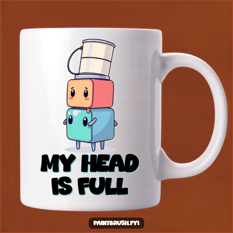 Funny Cube Artist Mug: Hilarious Paint Can Head Balance for Art Lovers, Perfect Gift