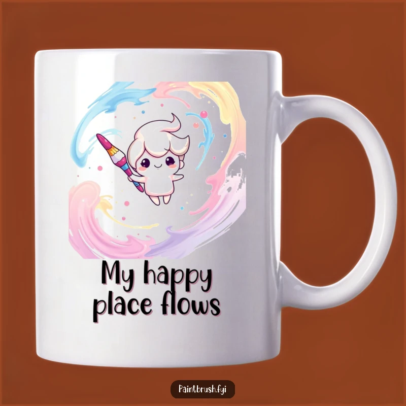 Funny Dreamy Paintbrush Mug: Whimsical Art Lover Gift, Floating Artist Character