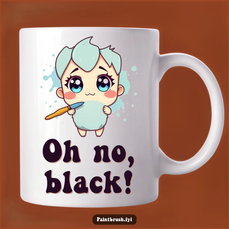 Funny Ink Splotch Scare Mug: Wide-Eyed Brush Character - Hilarious Funny Gift