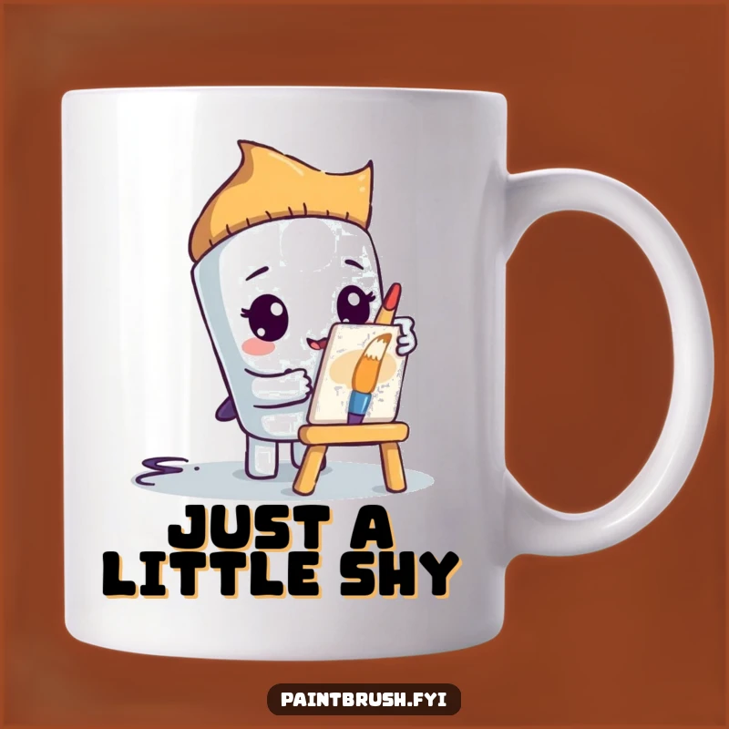 Funny Paintbrush Hug Mug: Shy Artist Gift for Introverted Creators