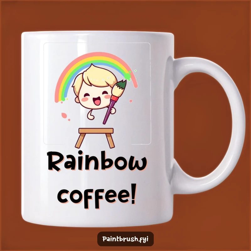 Funny Rainbow Brush Mug: Joyful Painting Art - Cheerful Funny Gift