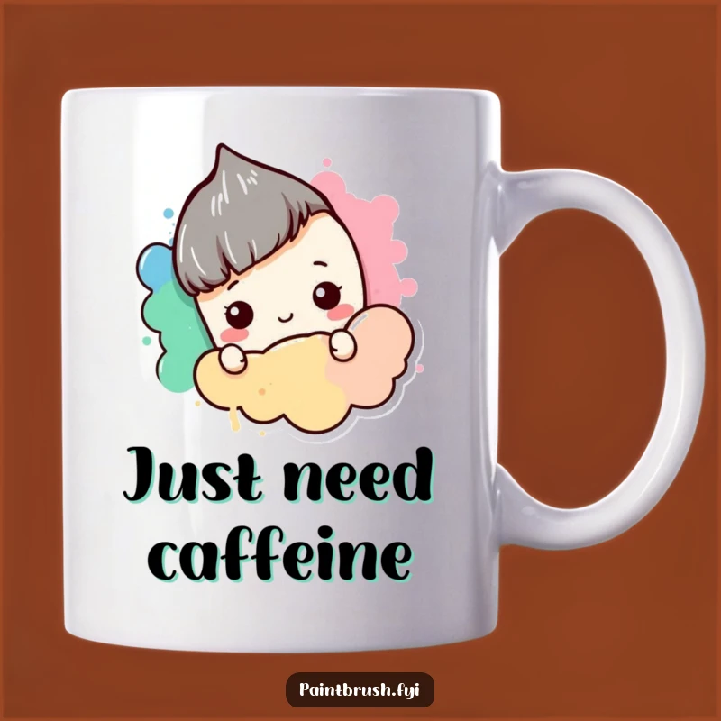 Funny Shy Paintbrush Mug: Adorable Introvert's Gift for Creative Souls