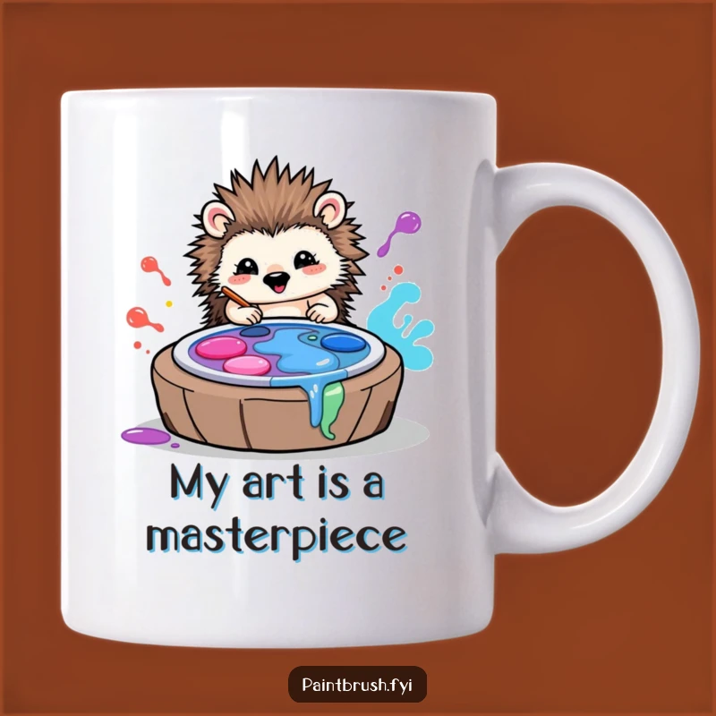 Funny Hedgehog Art Mug: A Whimsical Gift for Creative Pet Lovers