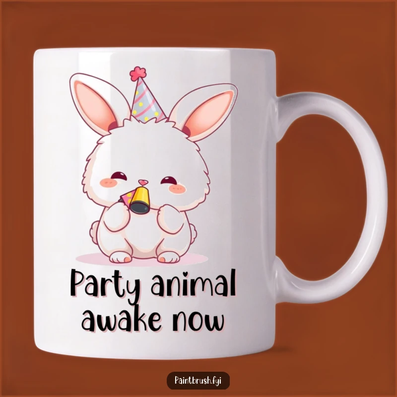 Funny Bunny Birthday Blast Mug: Adorable Party Animal, Perfect Funny Gift!