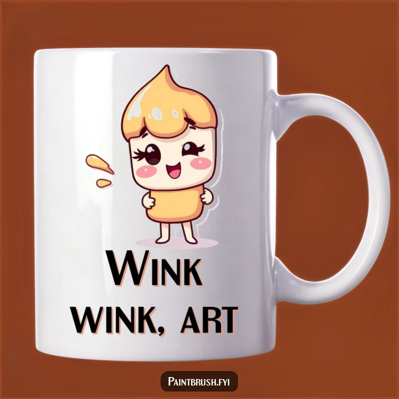 Funny Winking Paintbrush Mug: A Cheeky Gift for Artistic Souls