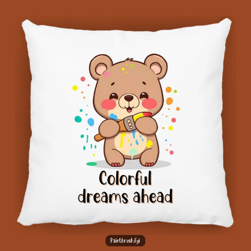 Funny Bear Art Mess Pillow: Soft Comfort & Creative Humor