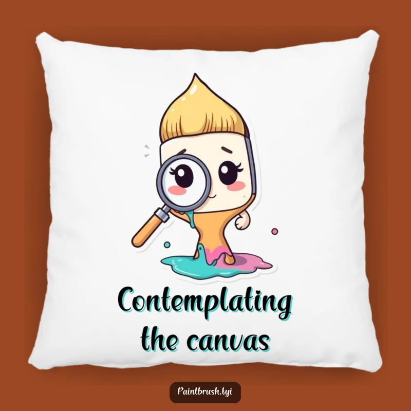 Funny Paintbrush Pillow: Cozy Comfort for Curious Artists