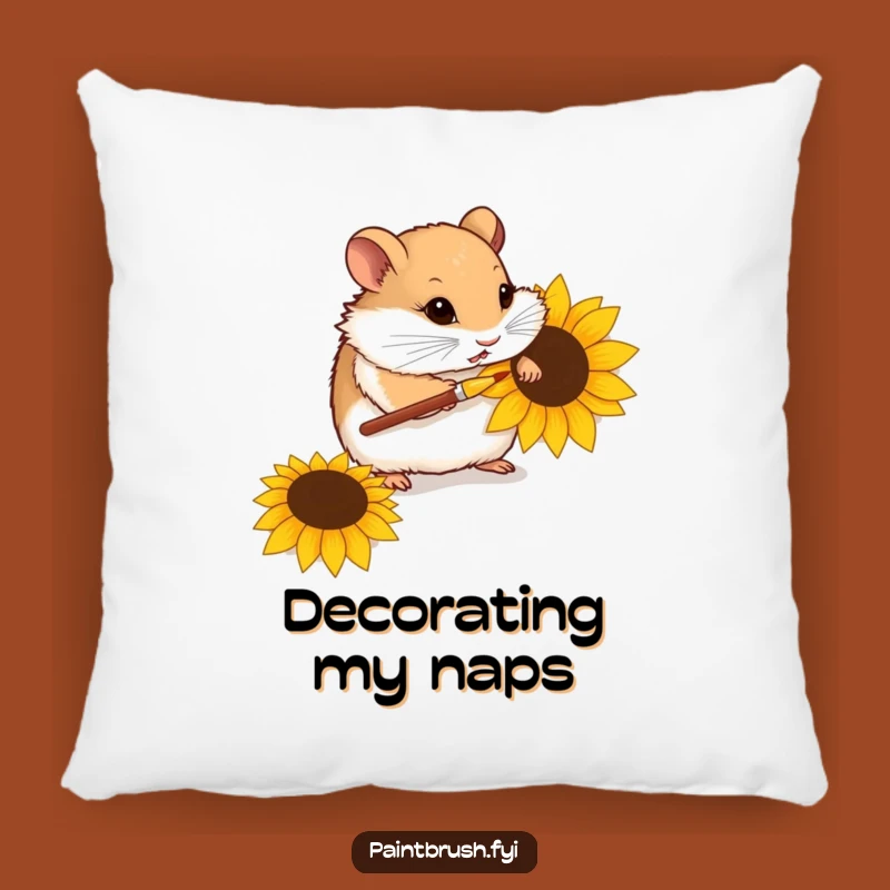Funny Hamster Artist Pillow: Cozy Comfort Inspired by Tiny Creations