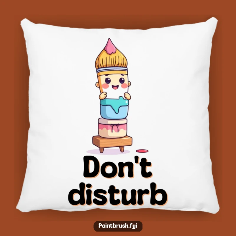 Funny Paintbrush Pillow: Cozy Comfort for Creative Balancers