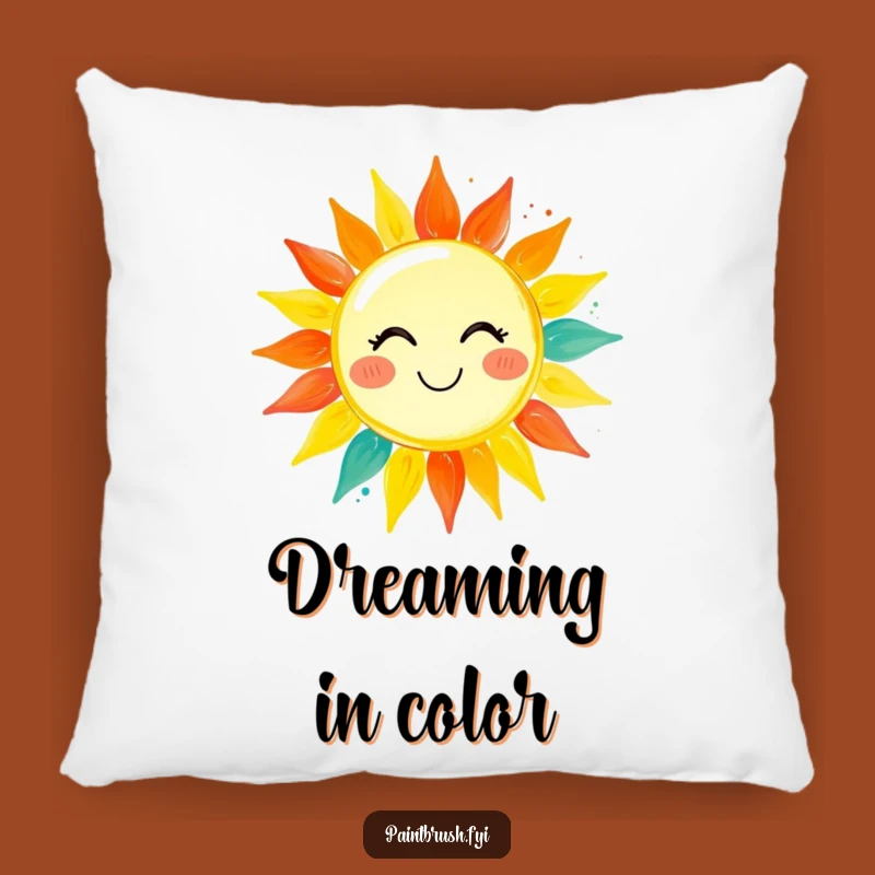 Funny Artist Sun Pillow: Painting Comfort, Vibrant Cushion, Hilarious Decor Gift