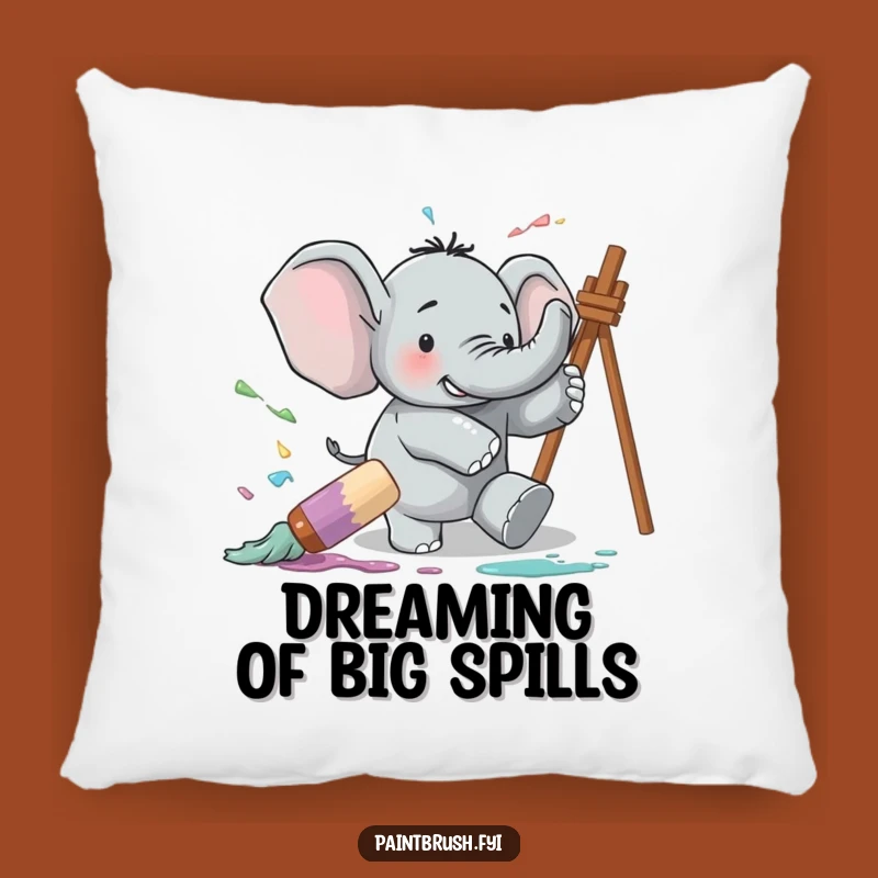 Funny Elephant Paint Pillow: Cozy Comfort with Artistic Mishaps
