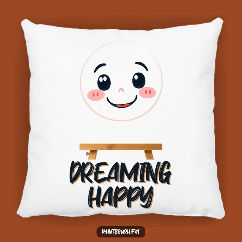Funny Determined Paintbrush Pillow: Comfy positivity for your space