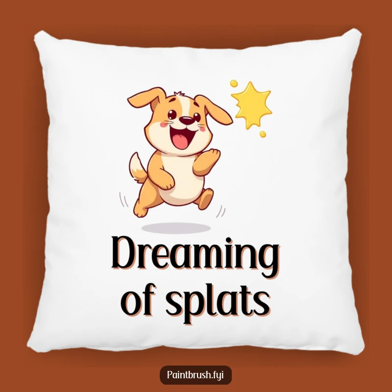Funny Dog Paint Splat Pillow - Comfy and Hilarious Accent for Dog Lovers