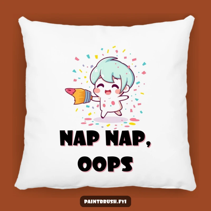 Funny Paint Confetti Pillow - Cozy & Humorous Art Spill Accent