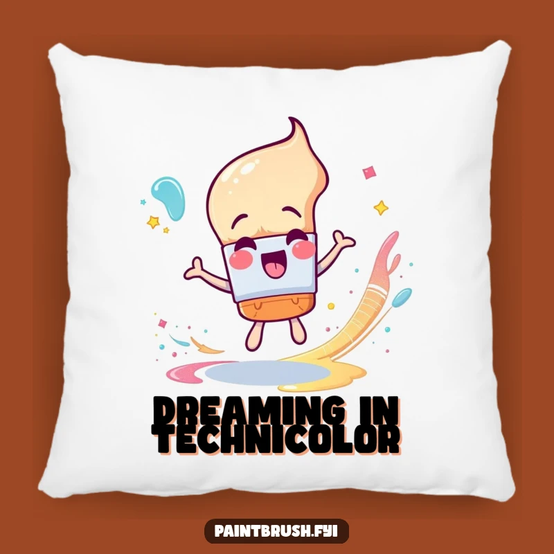 Funny Paintbrush Dream Pillow: Cozy Comfort with Glittery Artistry, Perfect Gift