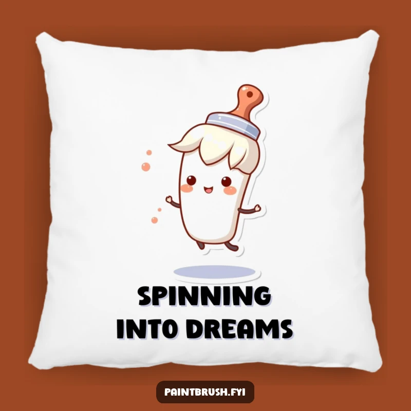 Funny Paintbrush Pillow: Spinning Comfort, Hat Party Cushion, Hilarious Decor Gift