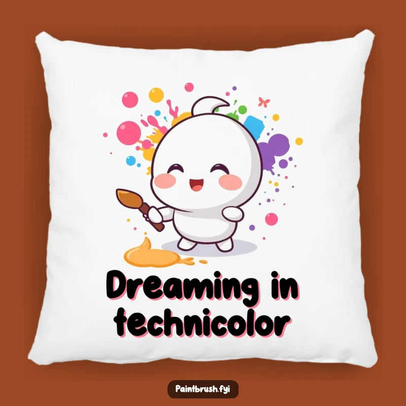 Funny Rainbow Painter Pillow - Comfy Colors for Your Cozy Space!