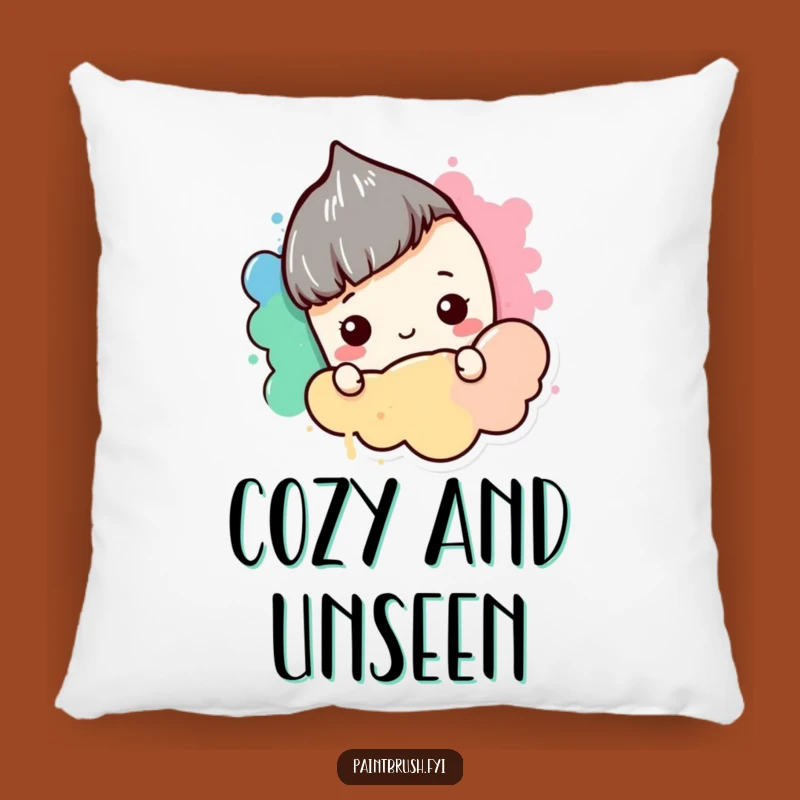 Funny Shy Paintbrush Pillow: Cozy Comfort for Quiet Creators