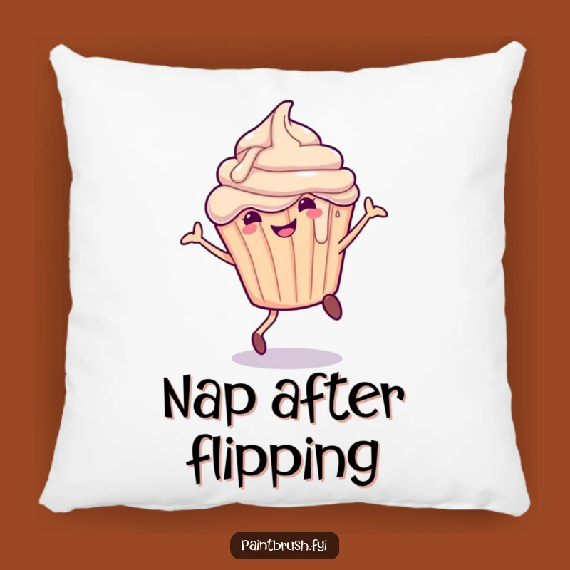 Comfy Cupcake Cartwheel Pillow - Funny Frosting Cushion for Sweet Relaxation