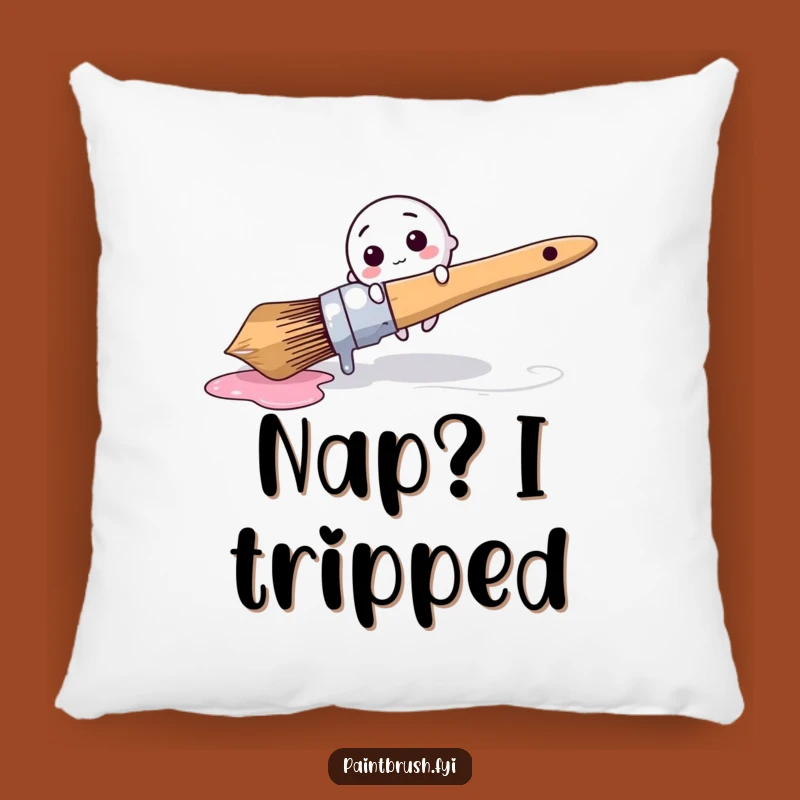 Funny Pillow: Comical Brush Trip Comfort - Adorable Art Character Pillow