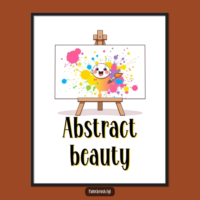 Funny Paintbrush Digital Art: Cheerful Splatter Print, Perfect Creative Wall Decor!