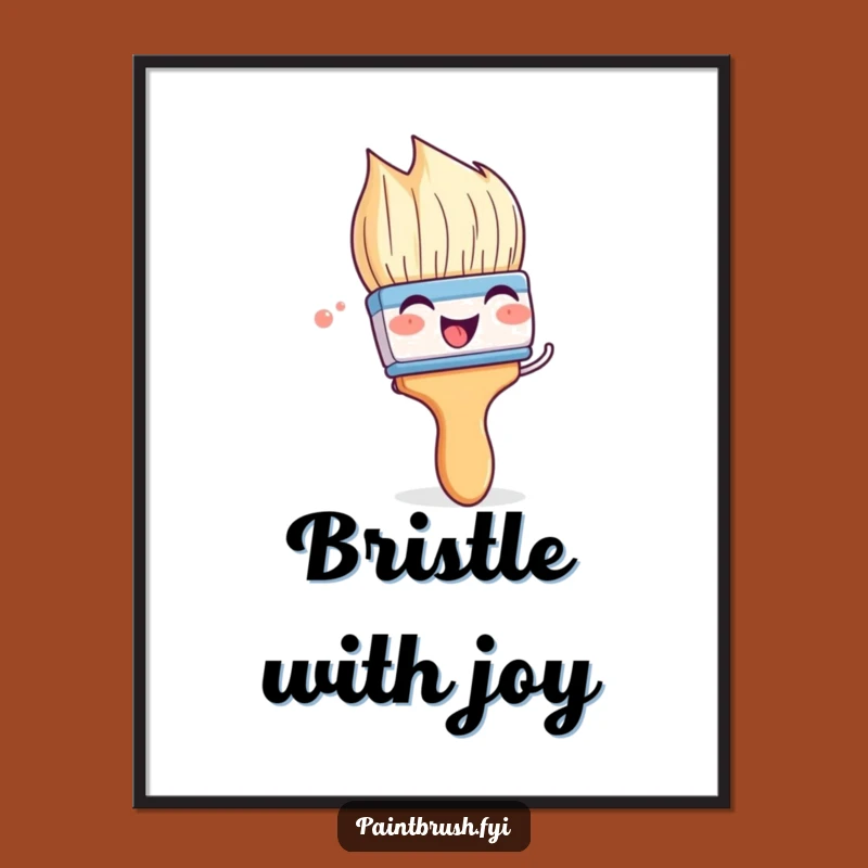 Funny Paintbrush Digital Print: Instant Art of Pure Glee