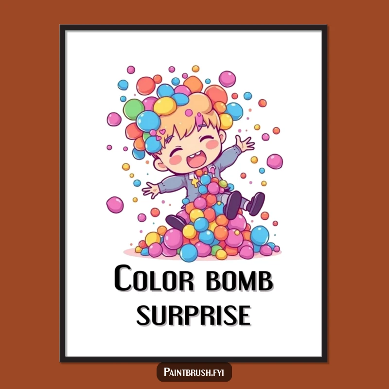 Funny Painter Art Print: Hilarious Spill Chaos Decor, Perfect Funny Gift