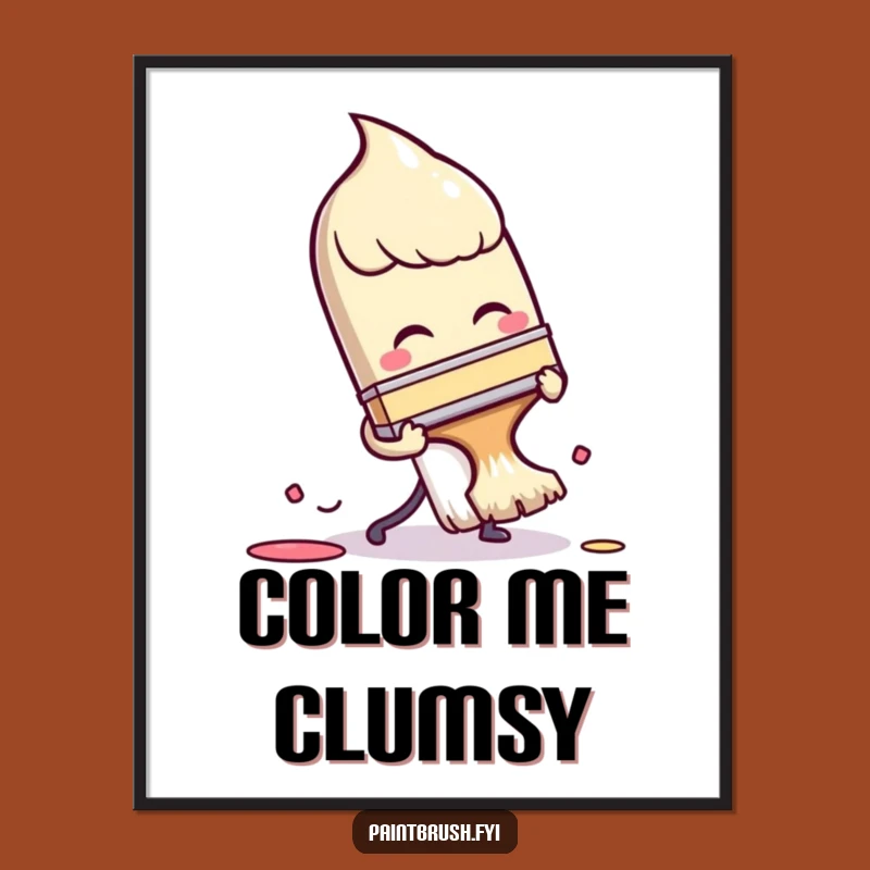 Funny Tripping Paintbrush Digital Print: Hilarious Artwork for Clumsy Creators