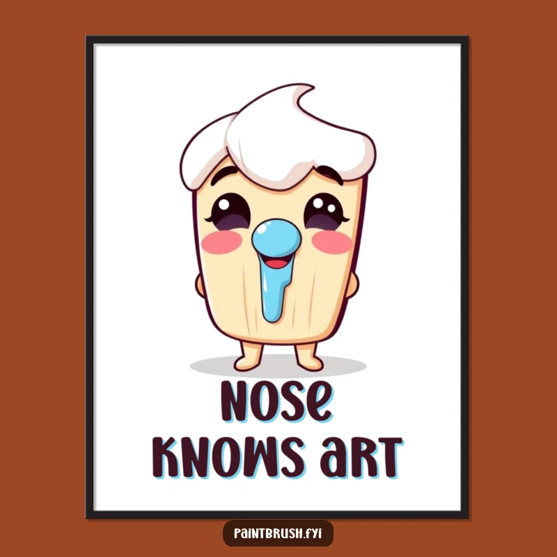 Funny Giggling Paintbrush Digital Print: Instant Artistic Laughter for Your Walls