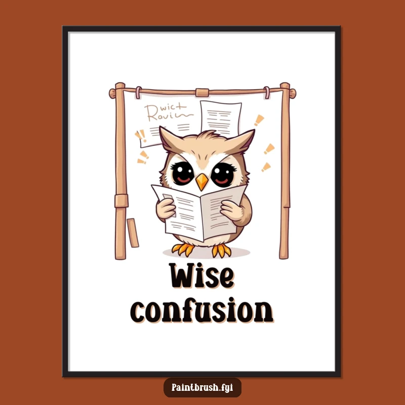 Funny Owl Upside Down Digital Print - Instant Hilarious Wall Decor