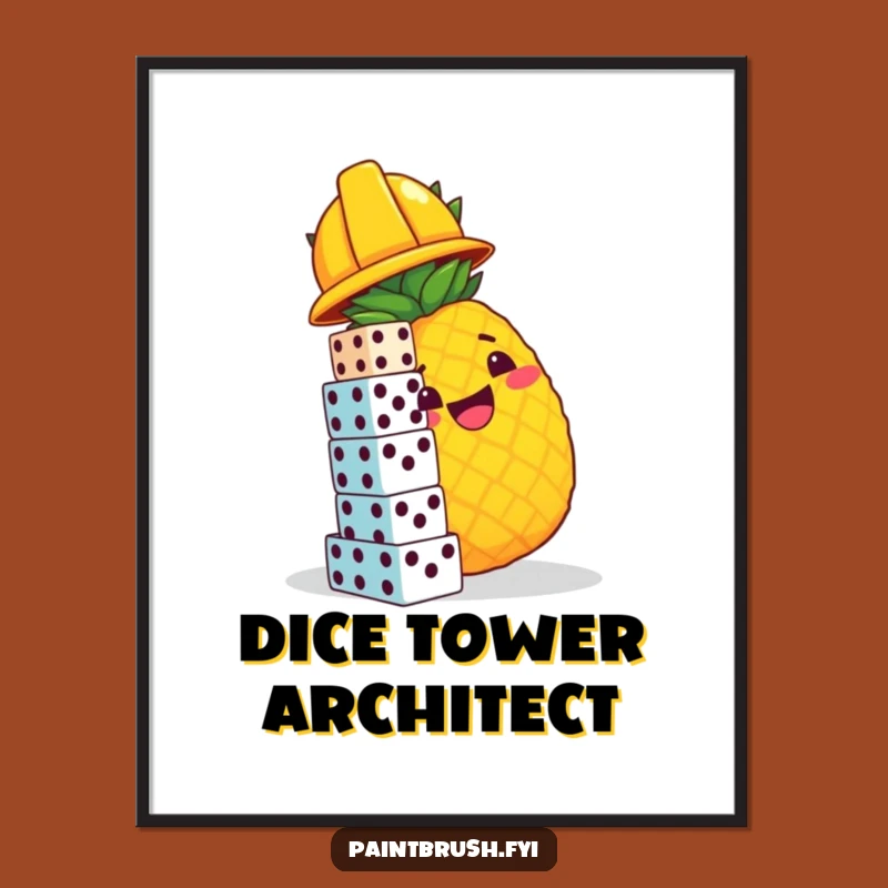 Funny Pineapple Construction Digital Print - Hilarious Artwork for Instant Cheer Gift