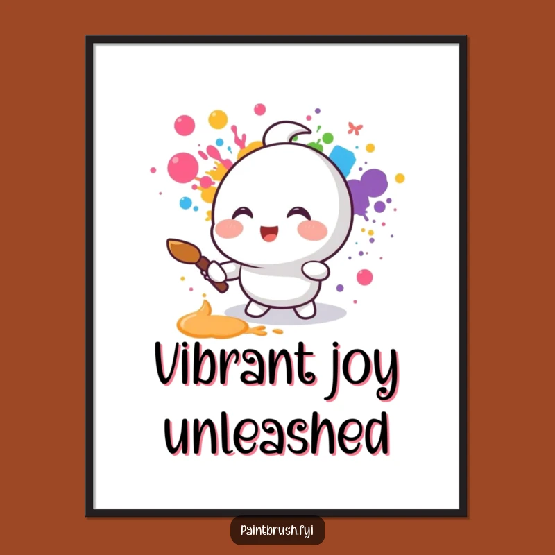 Funny Rainbow Painter Digital Art - Vibrant Decor for Your Space!